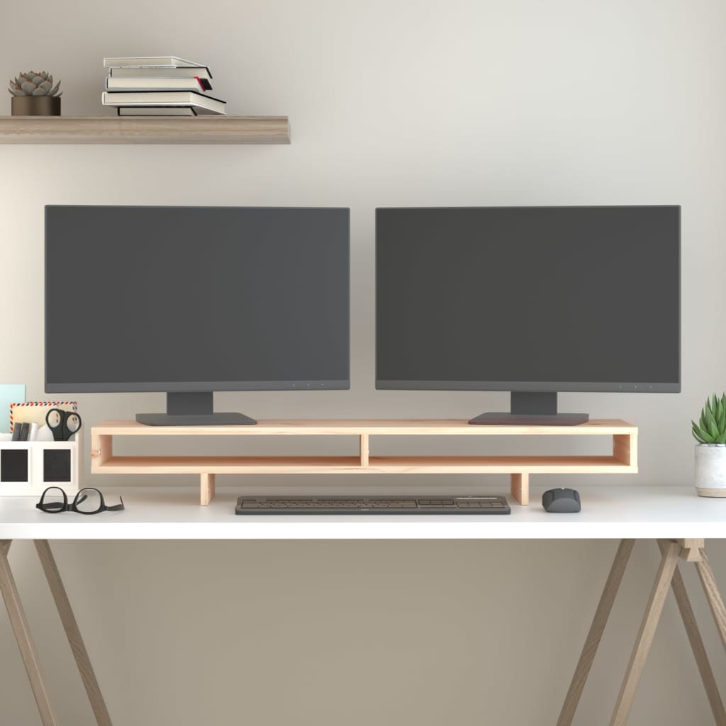 Stalak za monitor 100 x 27 x 14 cm od masivne borovine