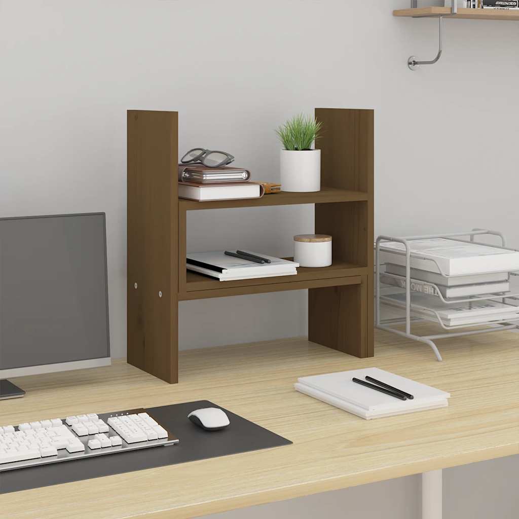 Stalak za monitor smeđi (39 - 72) x 17 x 43 cm masivna borovina