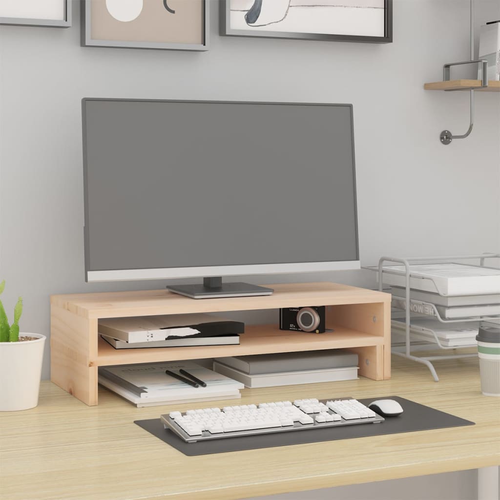 Stalak za monitor (52 - 101) x 22 x 14 cm od masivne borovine