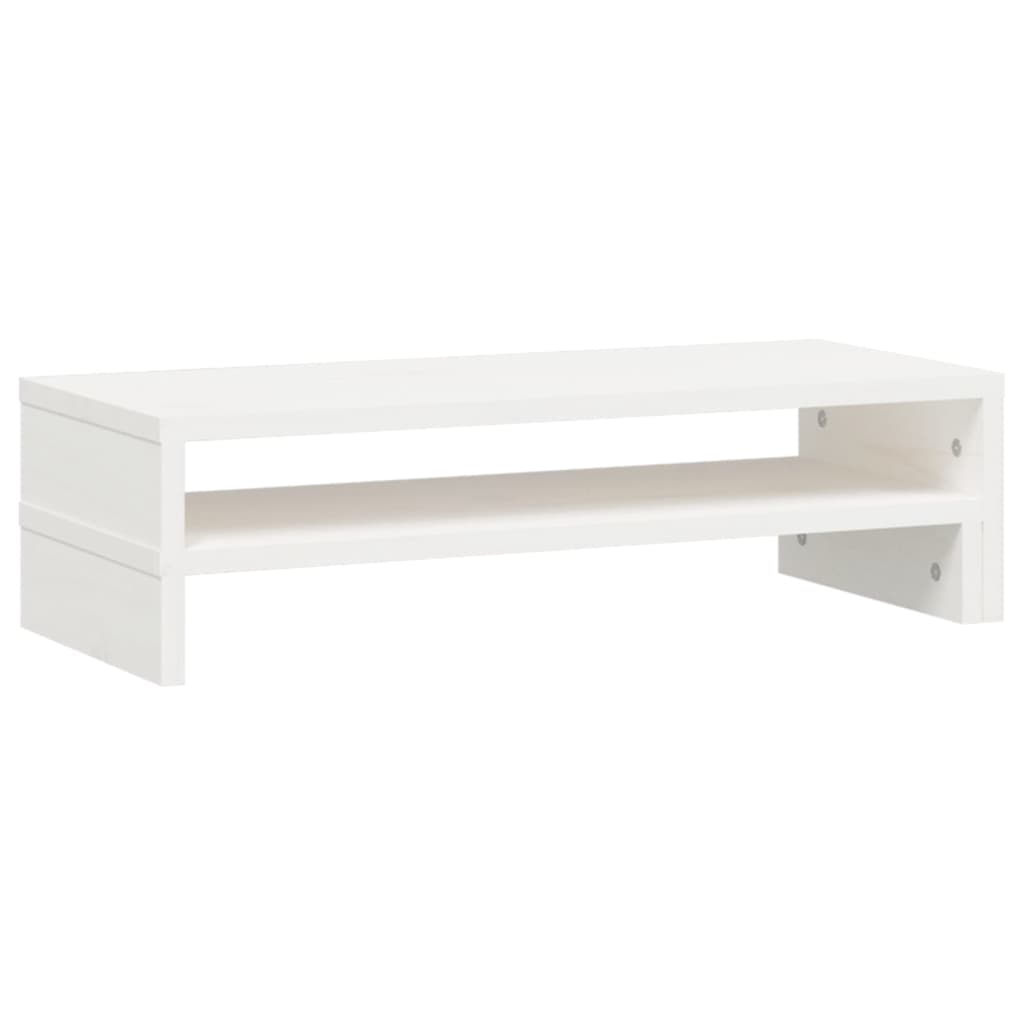 Stalak za monitor bijeli (52-101) x 22 x 14 cm masivna borovina