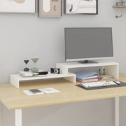 Stalak za monitor bijeli (52-101) x 22 x 14 cm masivna borovina