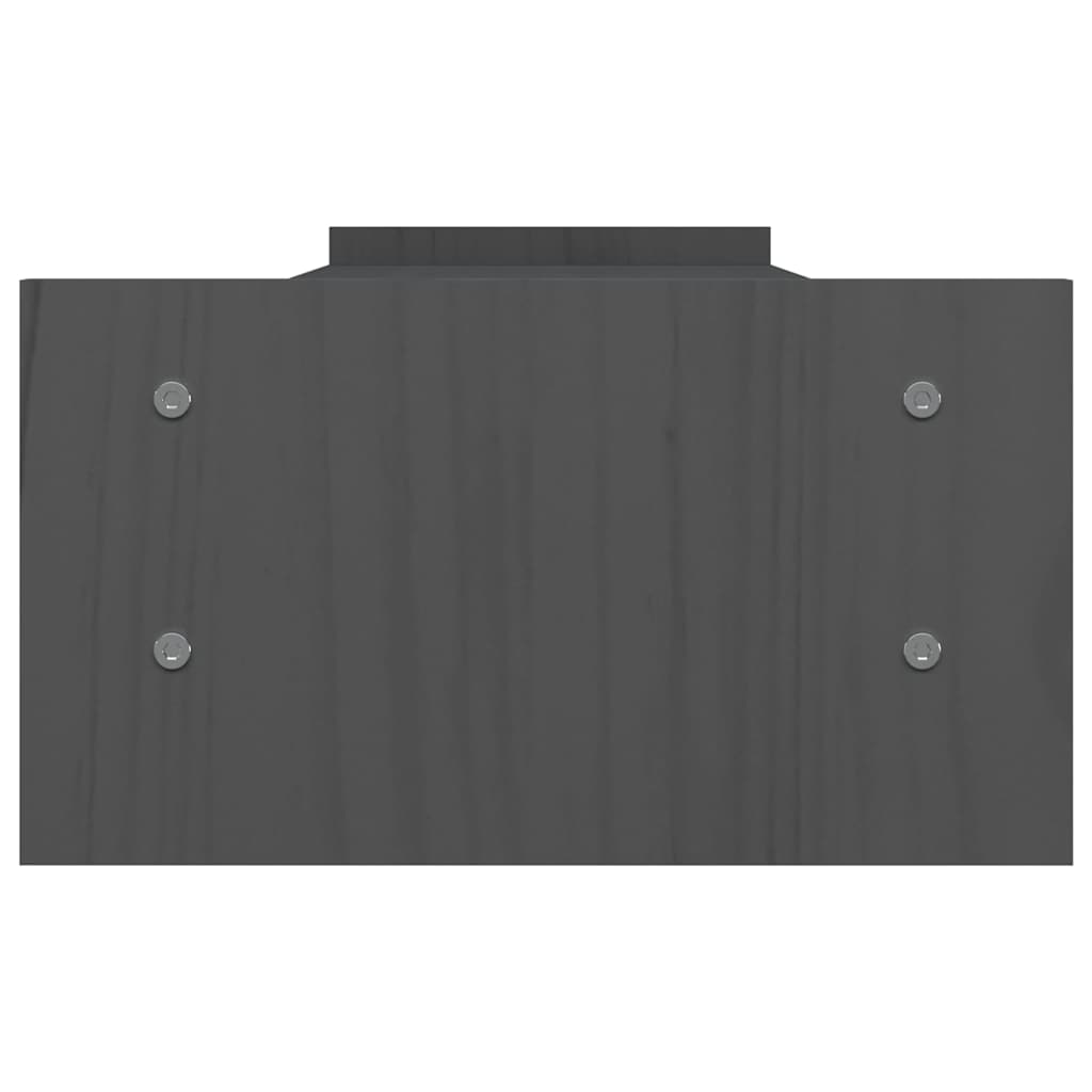 Stalak za monitor sivi 100x27x15 cm od masivne borovine