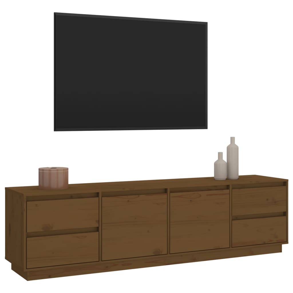 TV ormarić smeđa boja meda 176 x 37 x 47,5 cm masivna borovina