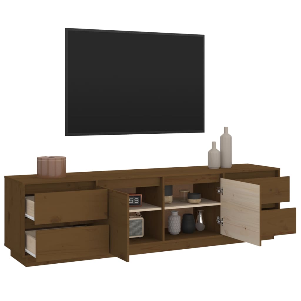 TV ormarić smeđa boja meda 176 x 37 x 47,5 cm masivna borovina