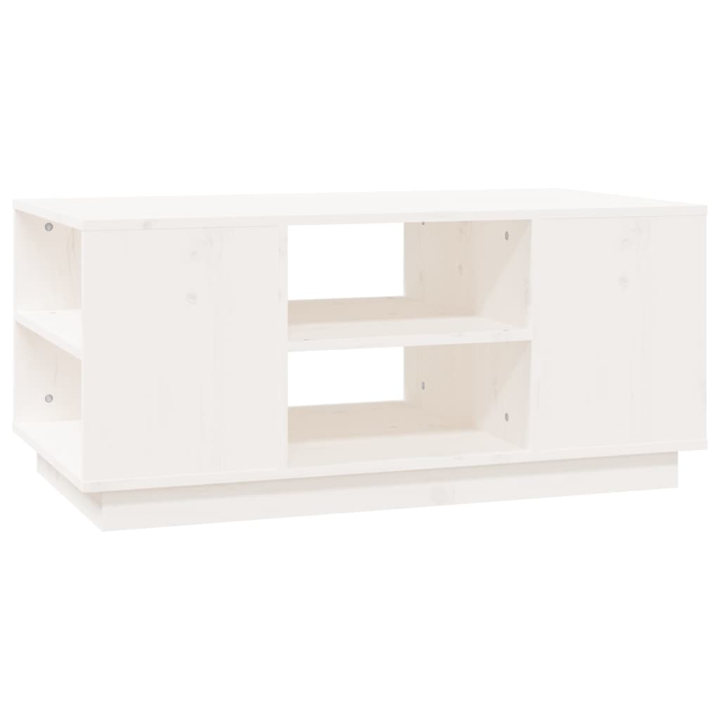 Stolić za kavu bijeli 90 x 49 x 40,5 cm od masivne borovine
