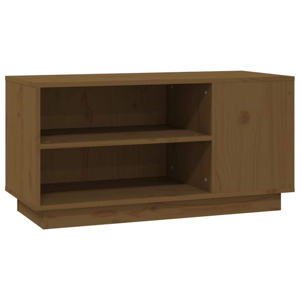 TV ormarić smeđa boja meda 80x34x40,5 cm od masivne borovine