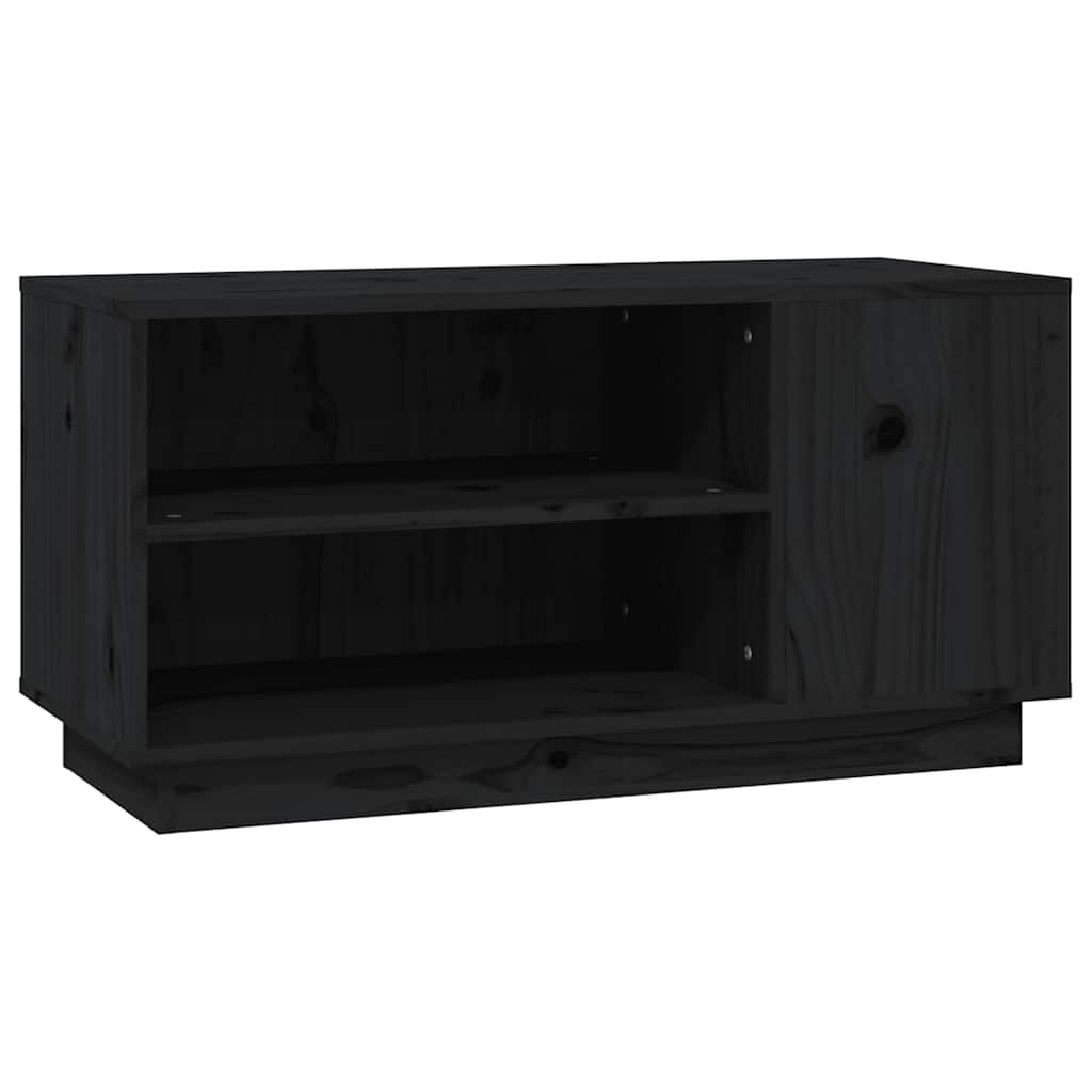 TV ormarić Crna 80 x 35 x 40,5 cm od masivne borovine