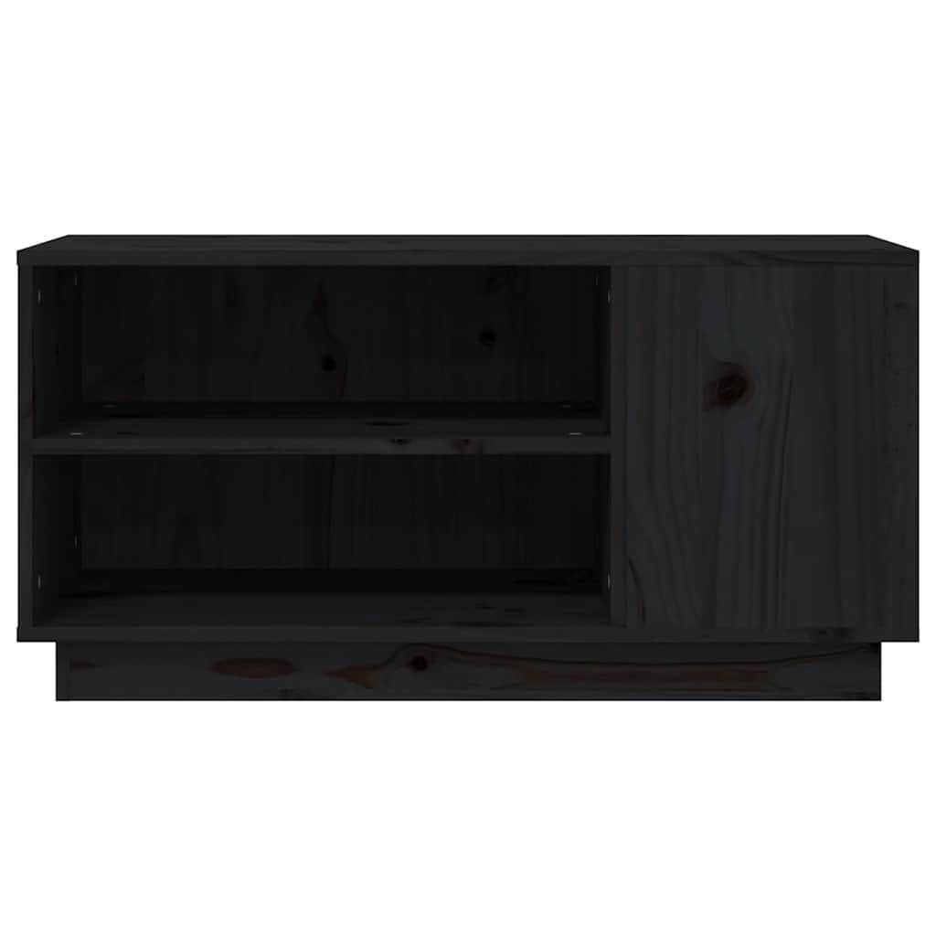 TV ormarić Crna 80 x 35 x 40,5 cm od masivne borovine