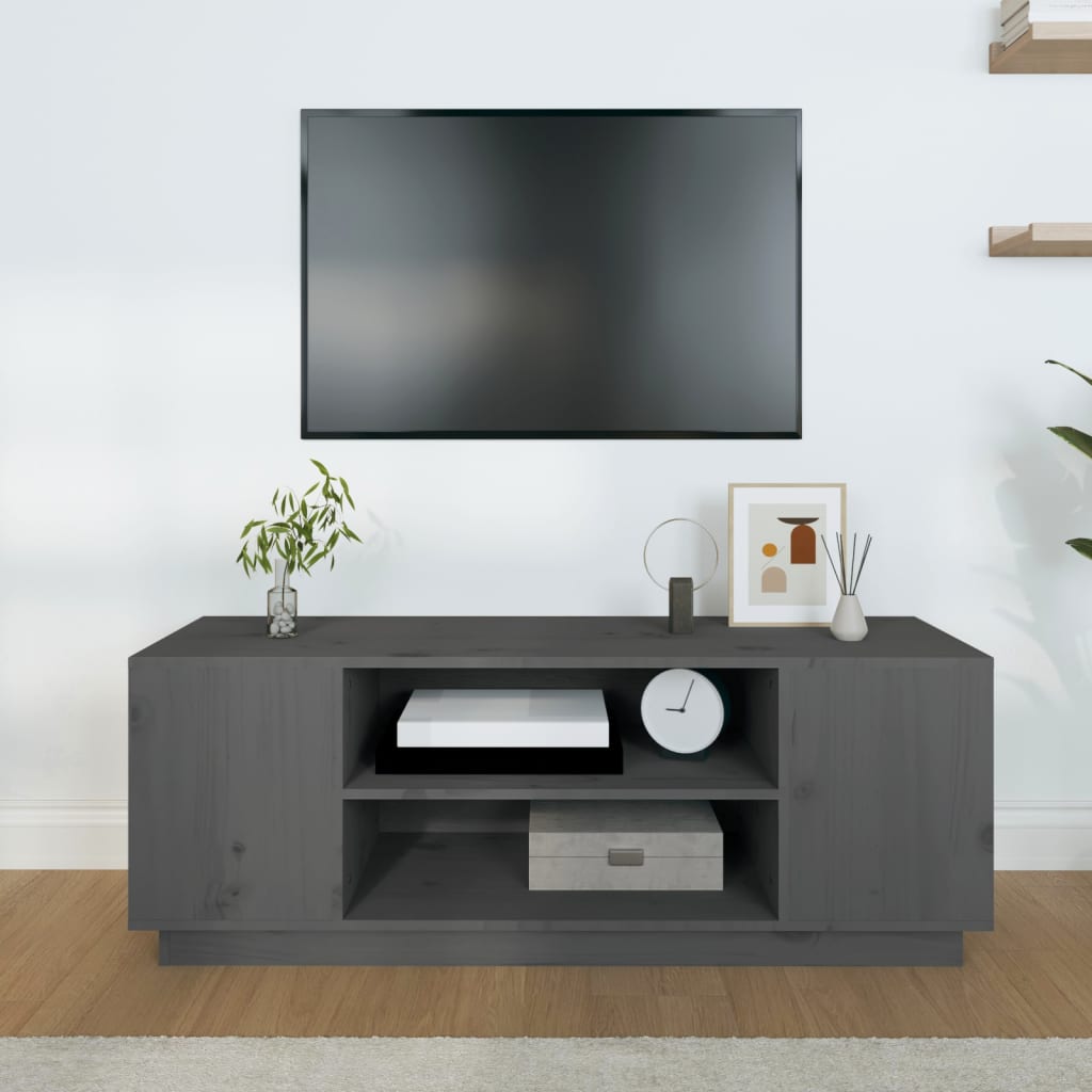 TV ormarić sivi 110 x 35 x 40,5 cm od masivne borovine
