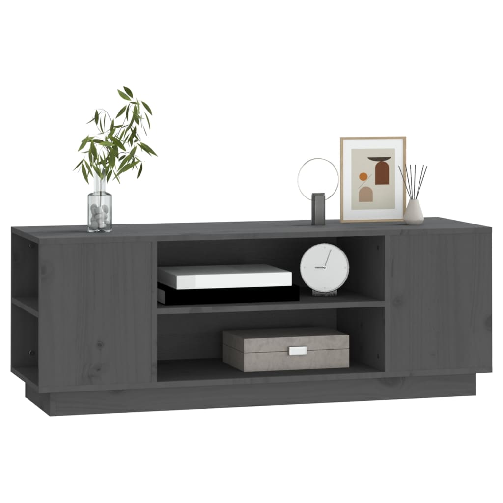 TV ormarić sivi 110 x 35 x 40,5 cm od masivne borovine