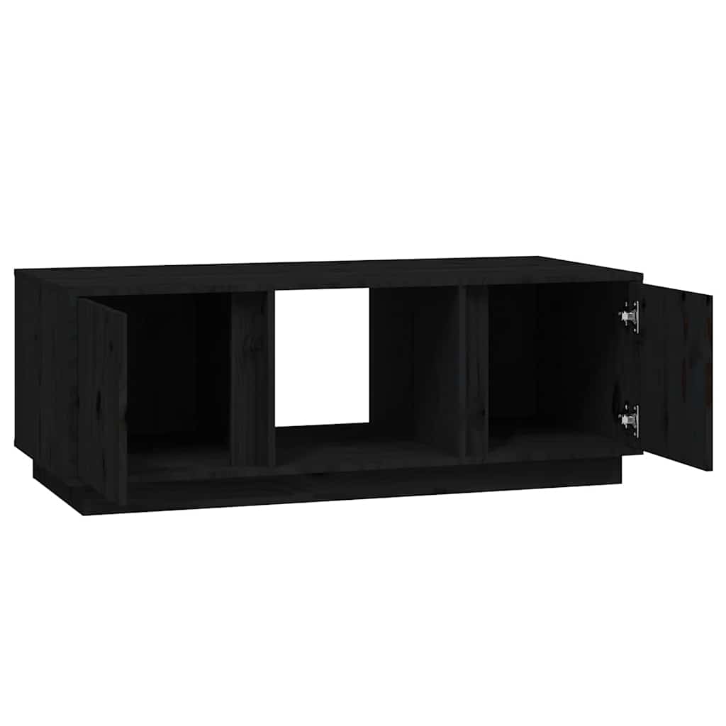 Stolić za kavu crni 110 x 50 x 40 cm od masivne borovine