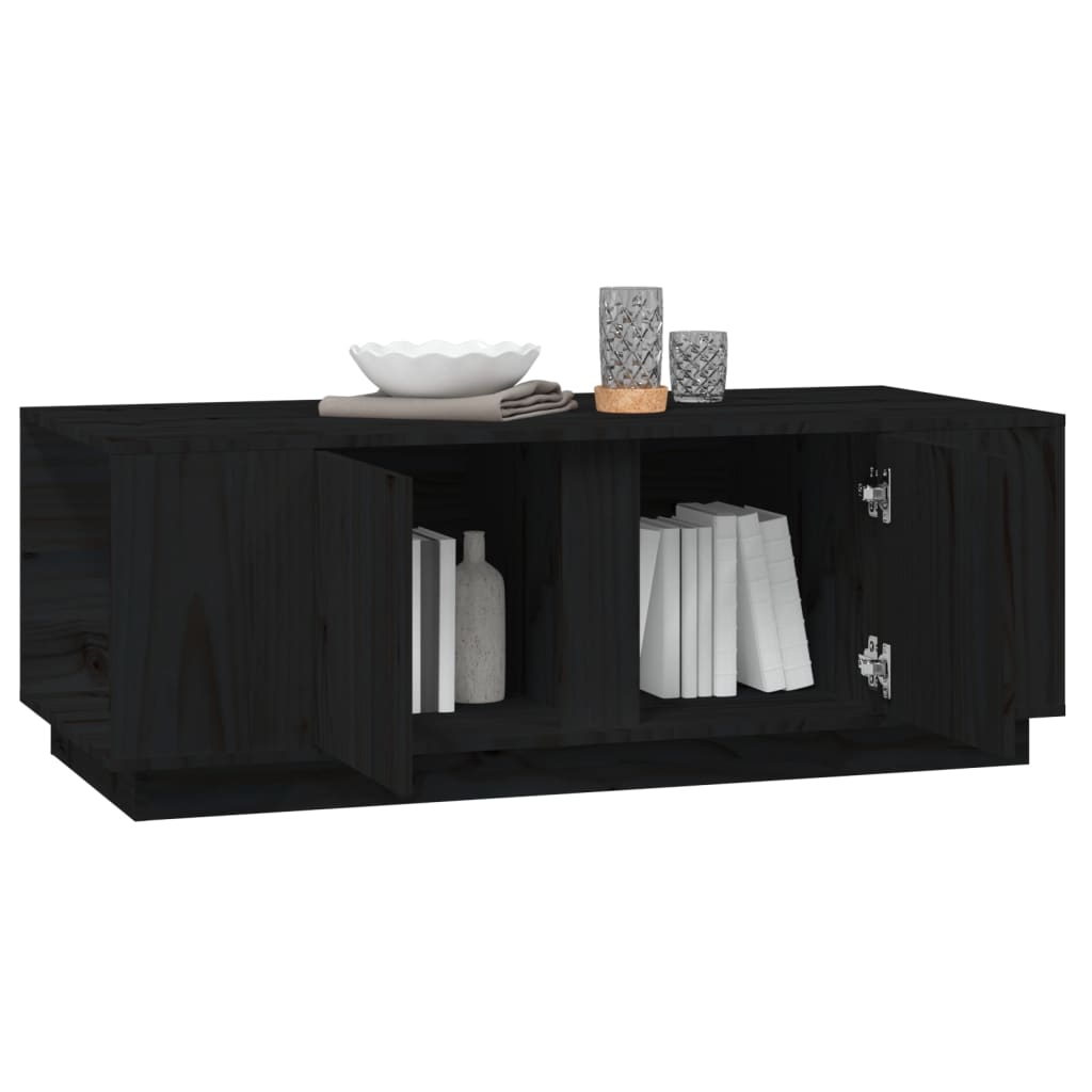 Stolić za kavu crni 110 x 50 x 40 cm od masivne borovine