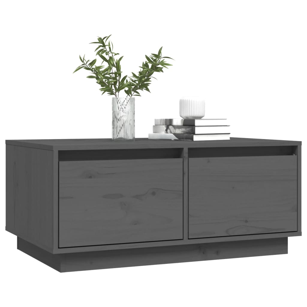 Stolić za kavu sivi 80 x 50 x 35 cm od masivne borovine