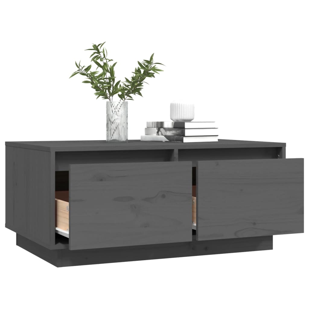 Stolić za kavu sivi 80 x 50 x 35 cm od masivne borovine