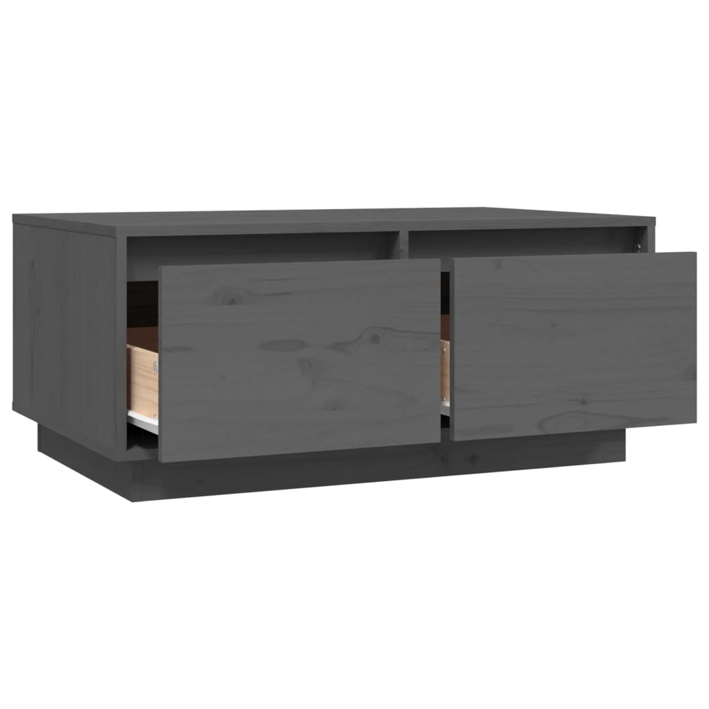 Stolić za kavu sivi 80 x 50 x 35 cm od masivne borovine
