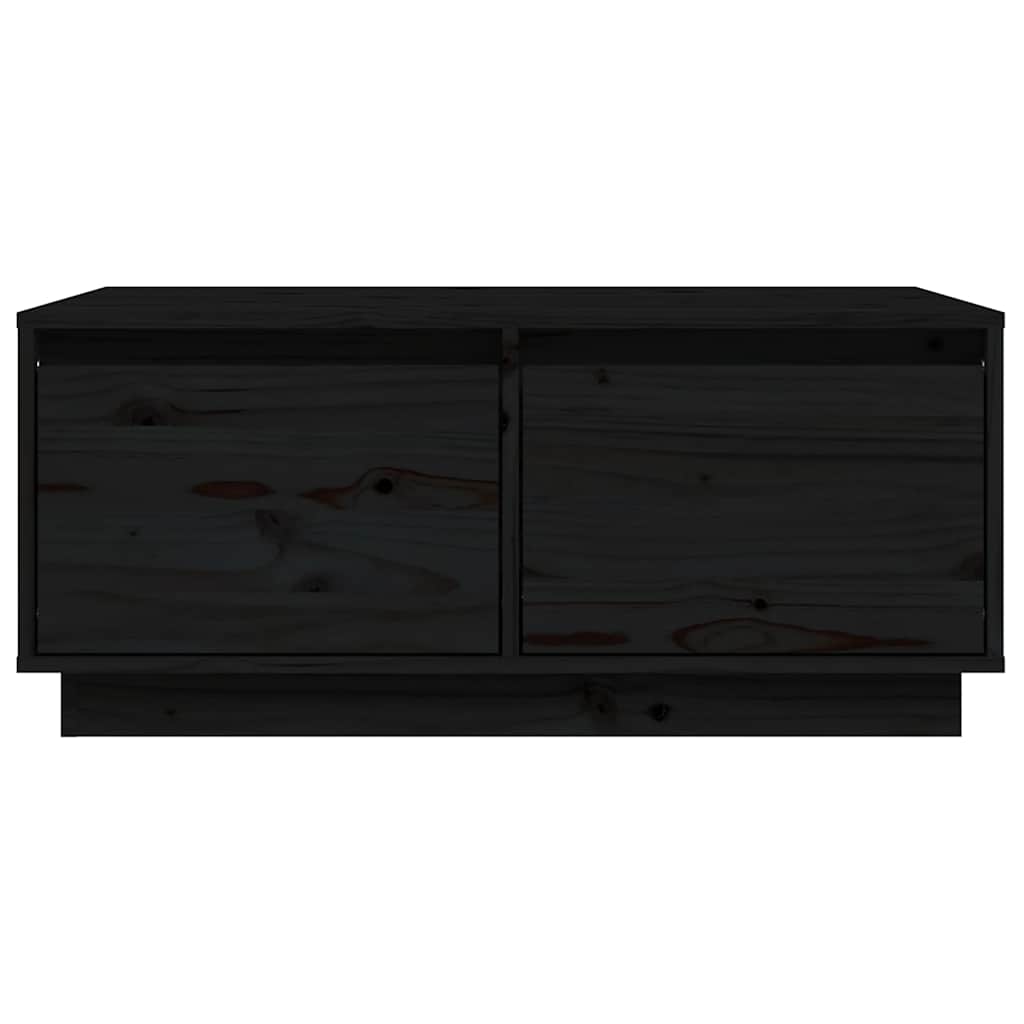 Stolić za kavu crni 80 x 50 x 35 cm od masivne borovine
