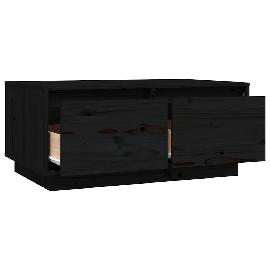 Stolić za kavu crni 80 x 50 x 35 cm od masivne borovine