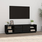 TV ormarić crni 156 x 40 x 40 cm od masivne borovine