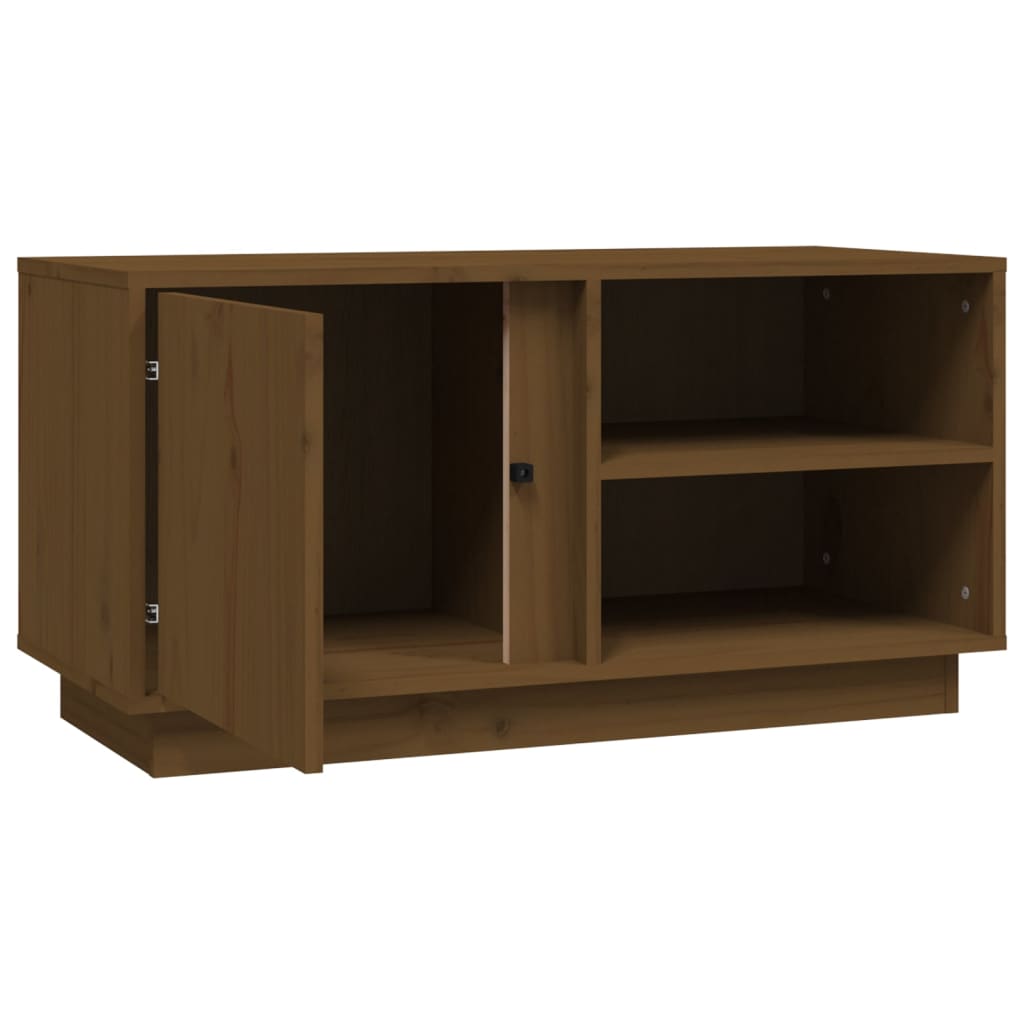 TV ormarić smeđa boja meda 80x34x40,5 cm od masivne borovine