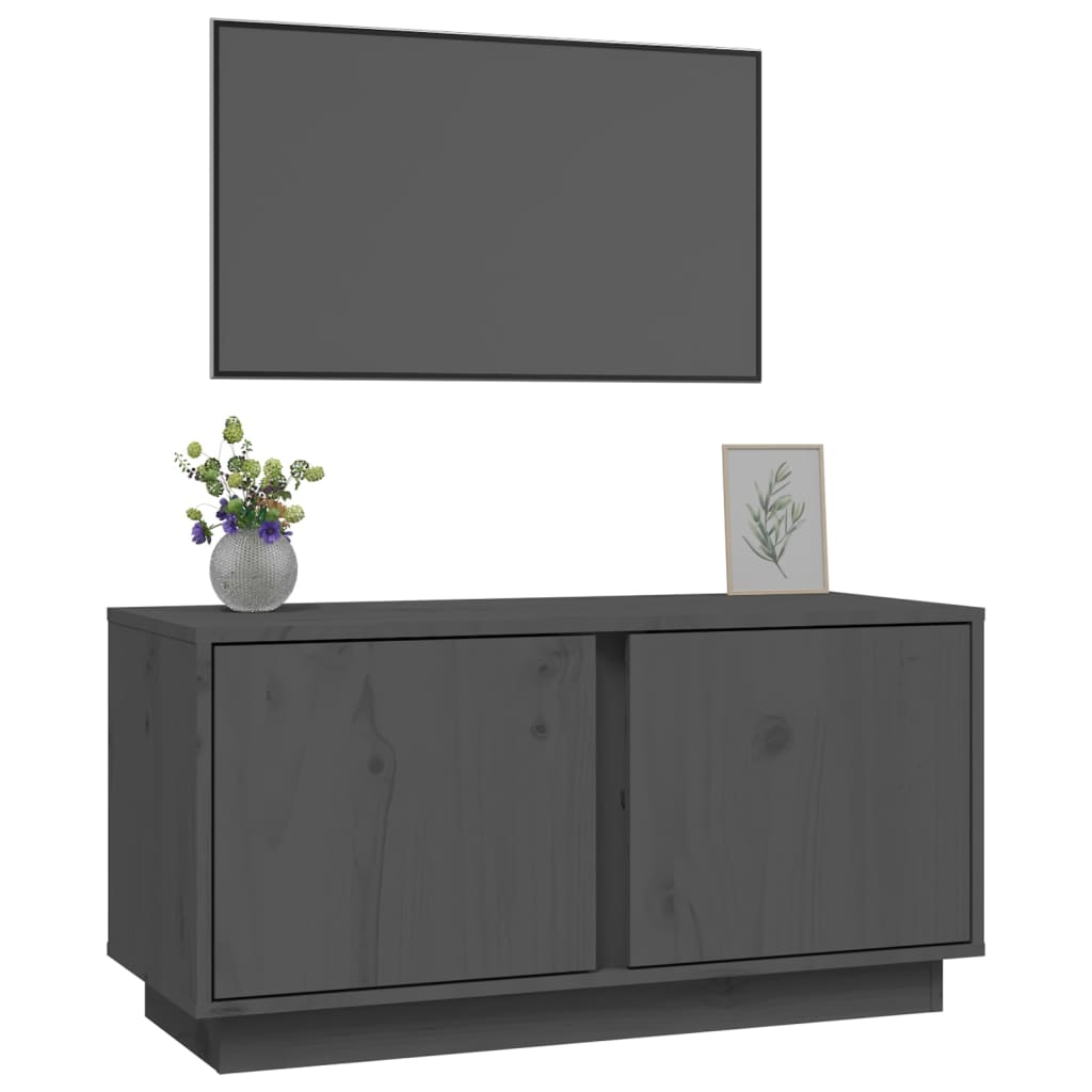 TV ormarić sivi 80 x 35 x 40,5 cm od masivne borovine