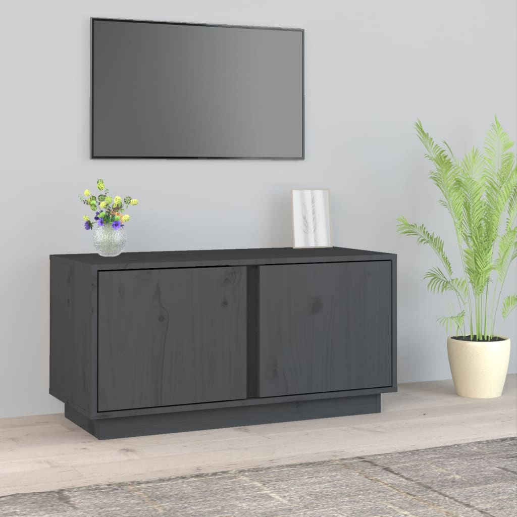 TV ormarić sivi 80 x 35 x 40,5 cm od masivne borovine