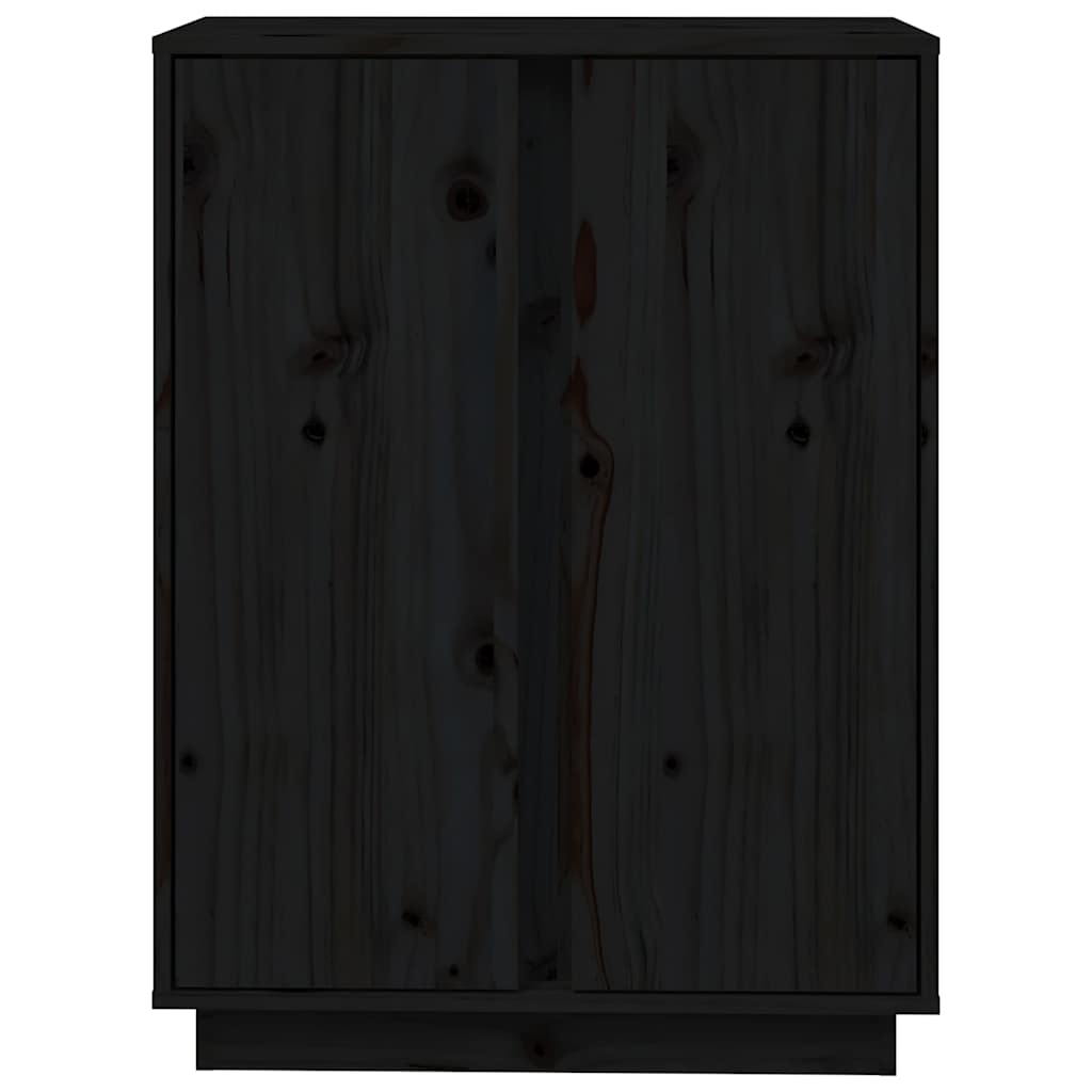 Komoda crna 60 x 35 x 80 cm od masivne borovine
