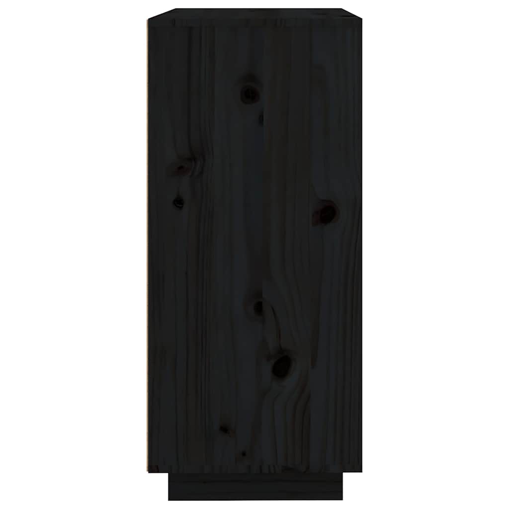 Komoda crna 60 x 35 x 80 cm od masivne borovine