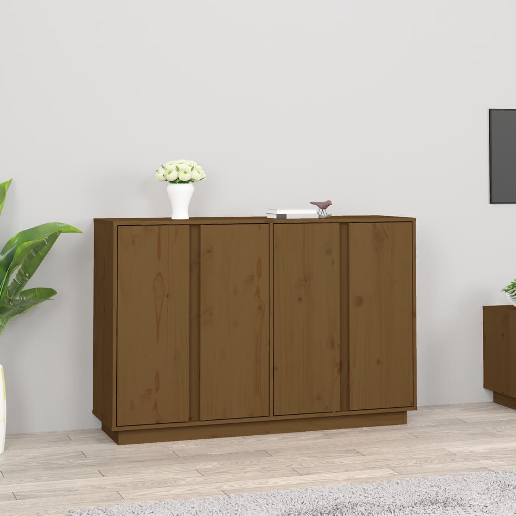 Komoda smeđa boja meda 120 x 35 x 80 cm od masivne borovine