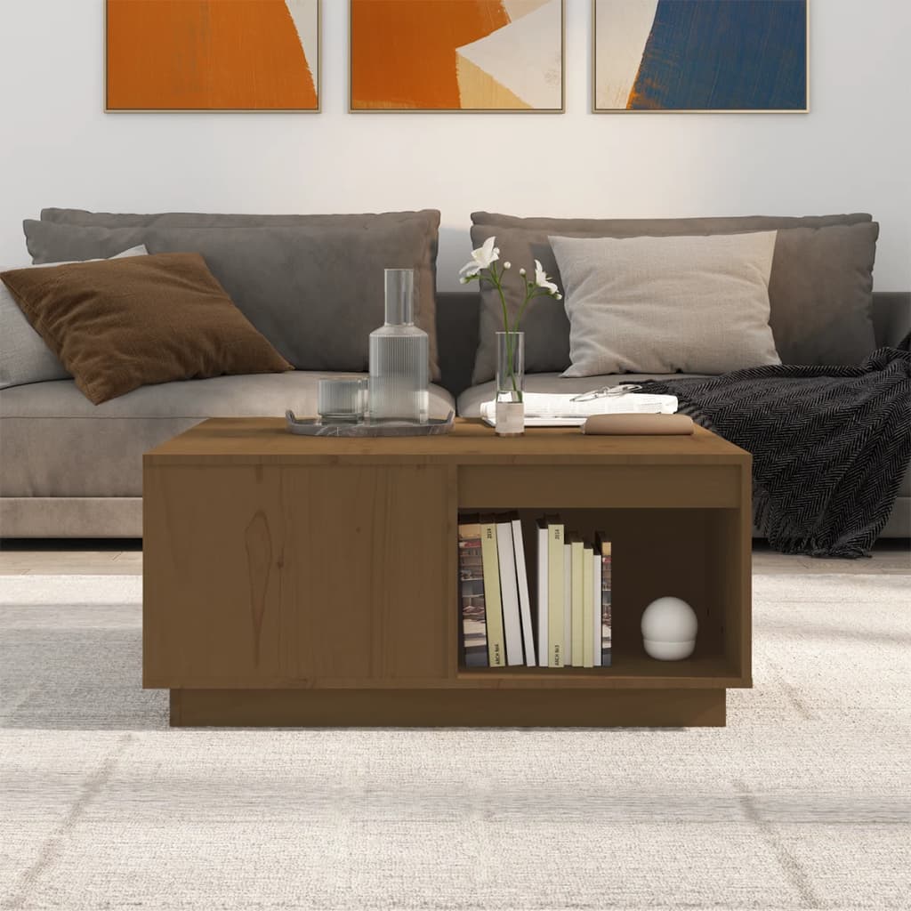 Stolić za kavu boja meda 80 x 81 x 36,5 cm od masivne borovine