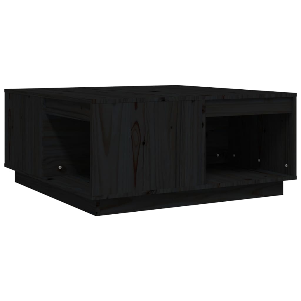Stolić za kavu crni 80x81x36,5 cm od masivne borovine