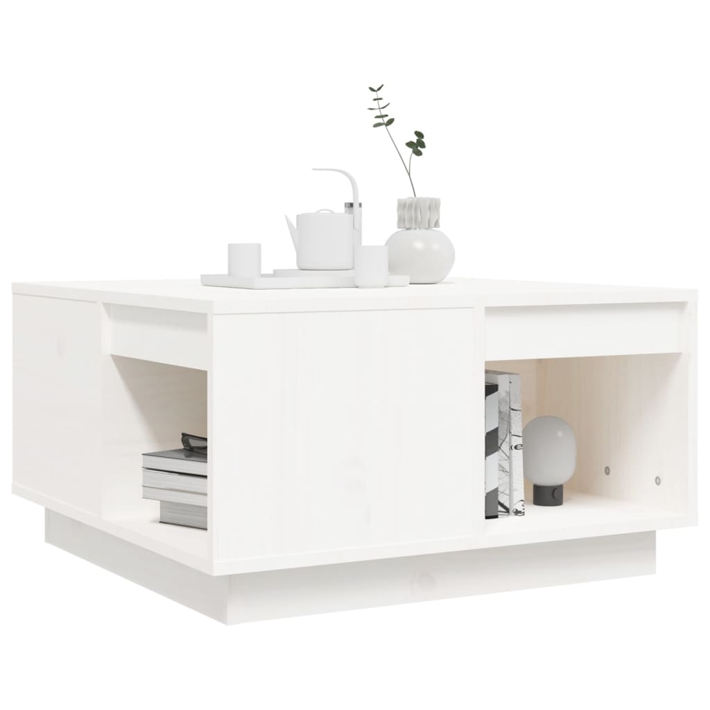 Stolić za kavu Bijela 60x61x32,5 cm od masivne borovine