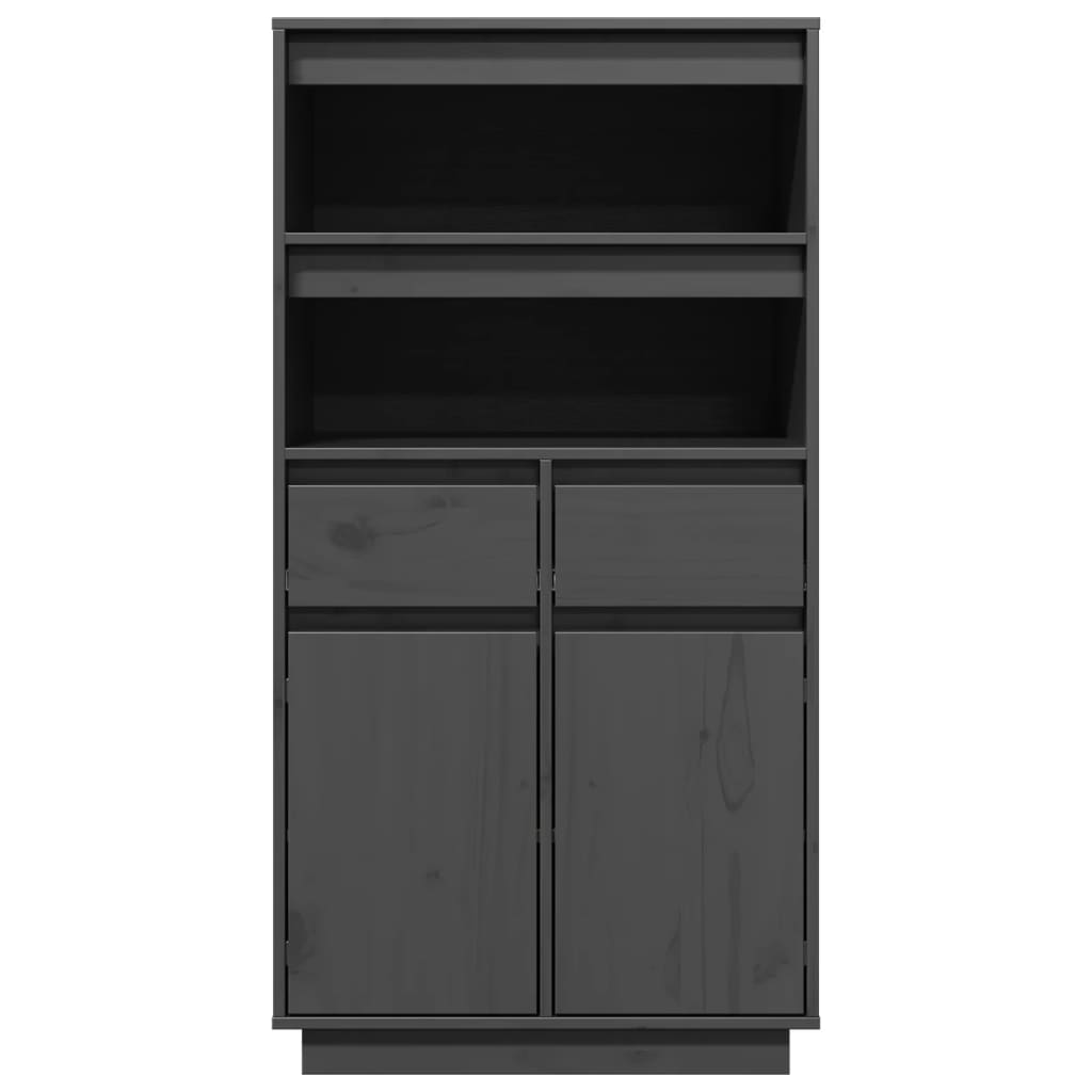 Visoka komoda siva 60 x 40 x 116,5 cm od masivne borovine