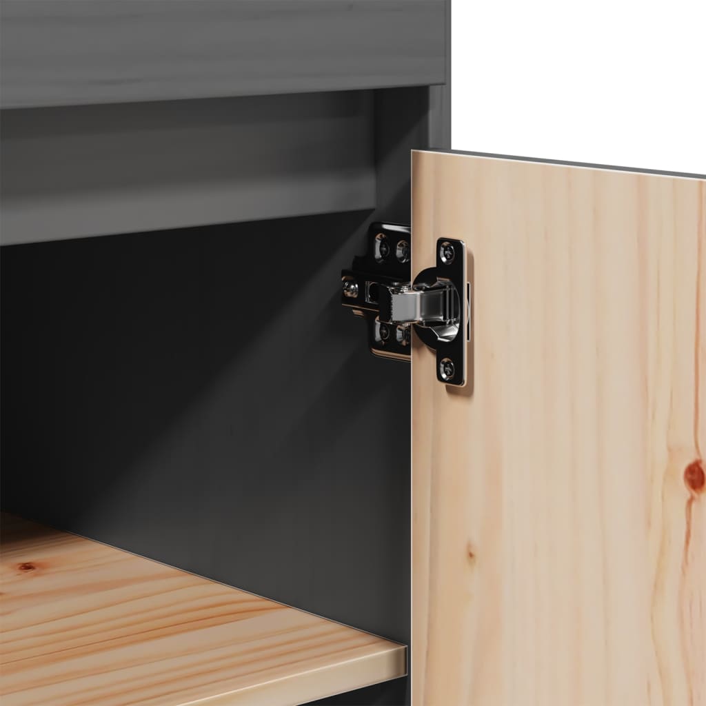 Visoka komoda siva 60 x 40 x 116,5 cm od masivne borovine
