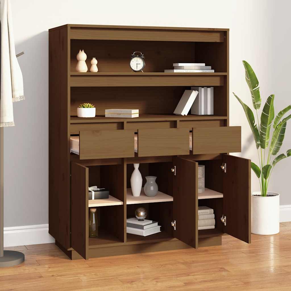 Visoka komoda boja meda 89x40x116,5 c cm od masivne borovine