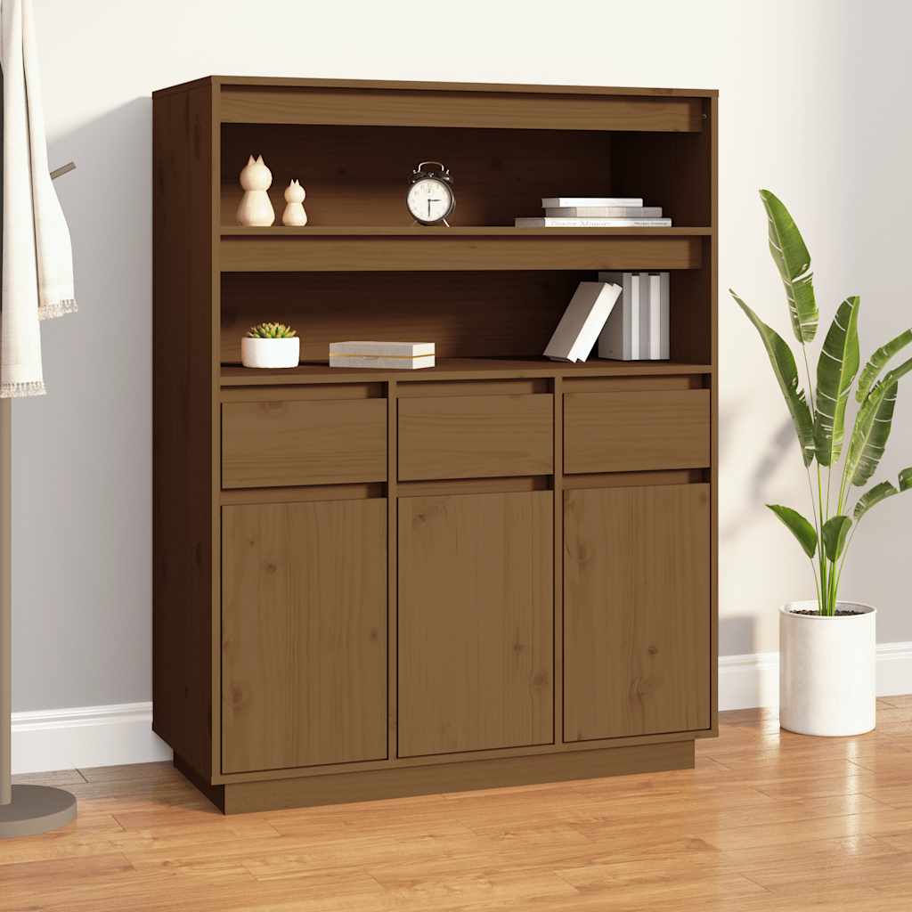 Visoka komoda boja meda 89x40x116,5 c cm od masivne borovine