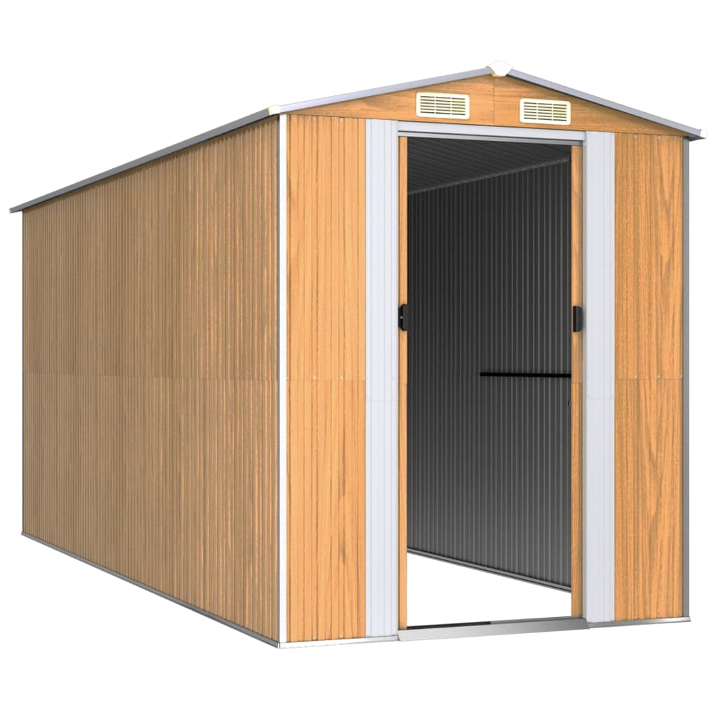 Vrtno spremište svjetlosmeđe 192x440x223 cm pocinčani čelik