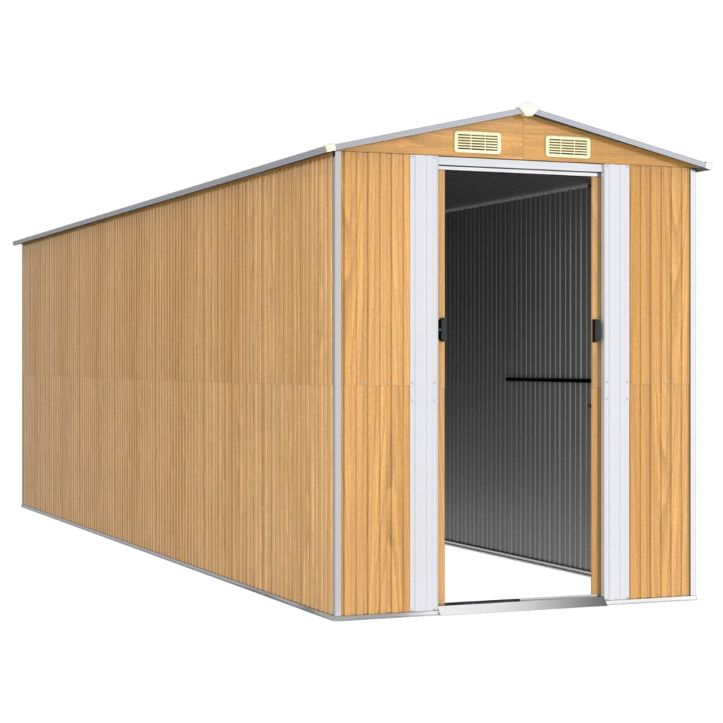 Vrtno spremište svjetlosmeđe 192x606x223 cm pocinčani čelik