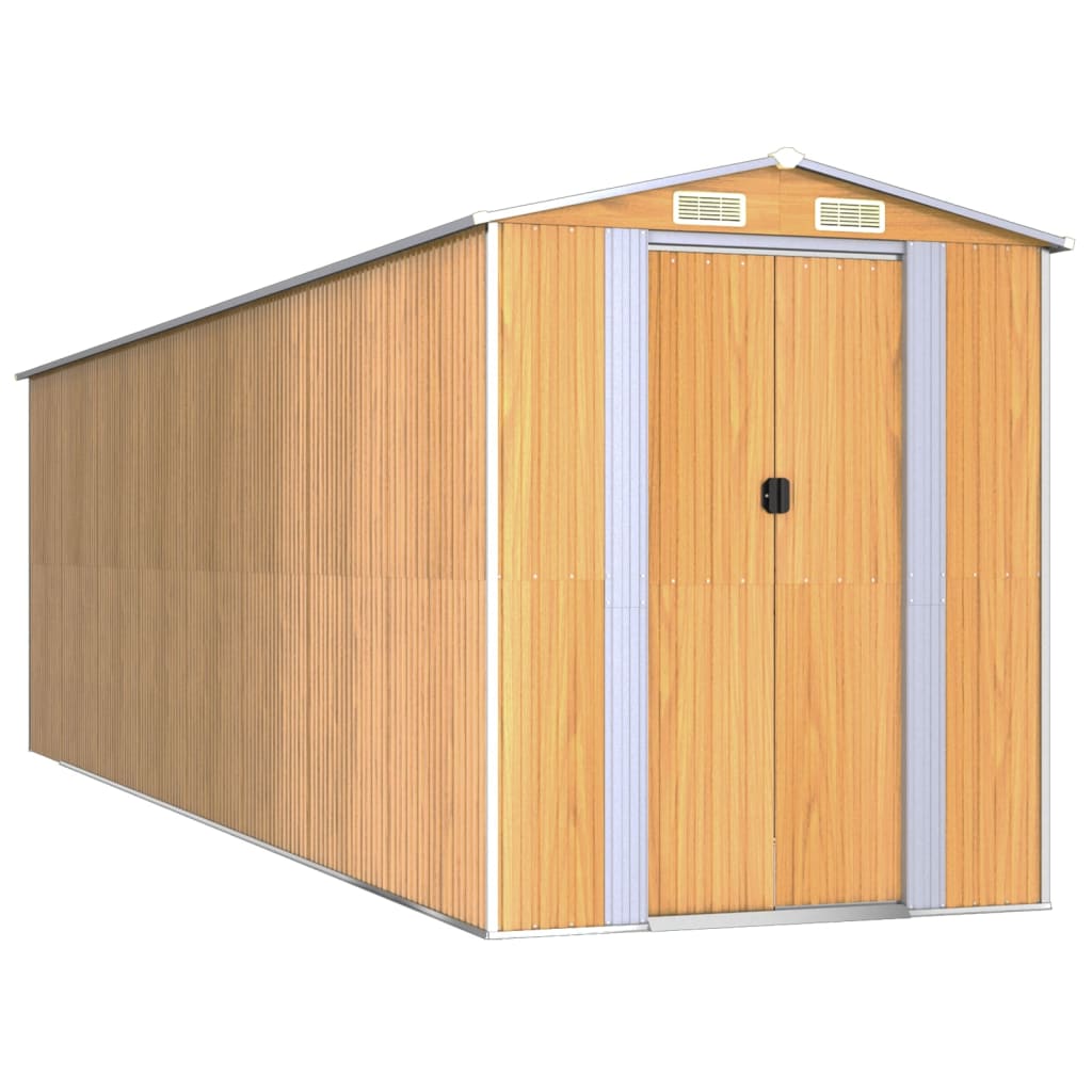 Vrtno spremište svjetlosmeđe 192 x 689 x 223 cm pocinčani čelik