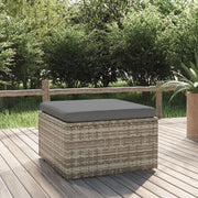 Vrtni tabure s jastukom sivi 55 x 55 x 30 cm od poliratana