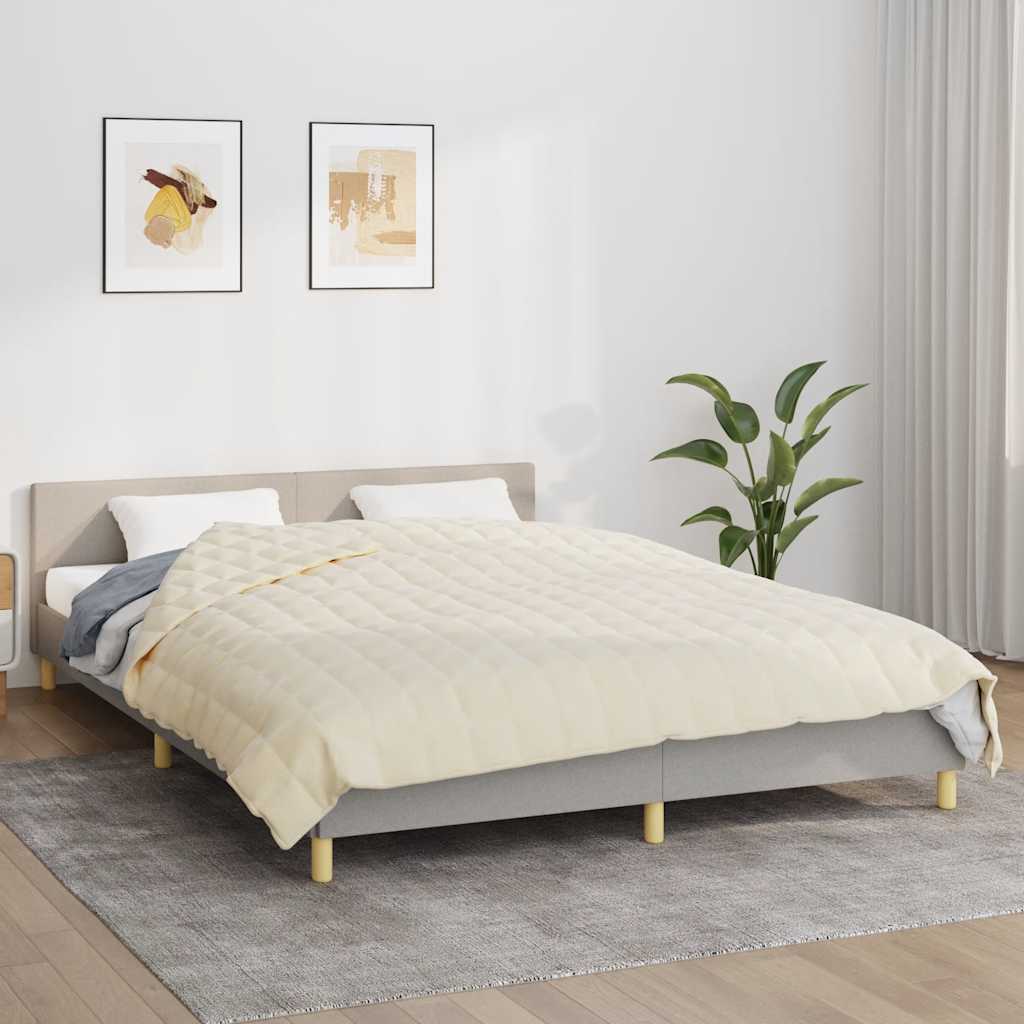 Teška deka svijetla krem 200x225 cm 9 kg od tkanine