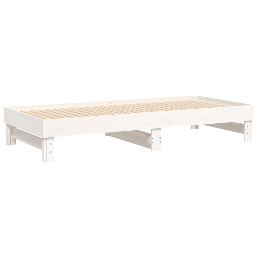 Dnevni ležaj na izvlačenje bijeli 2 x (100 x 200) cm borovina