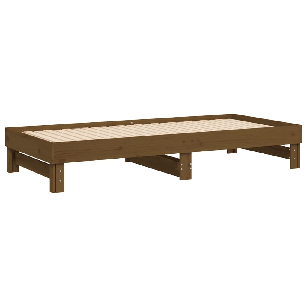 Dnevni ležaj na razvlačenje boja meda 2 x (100x200) cm borovina