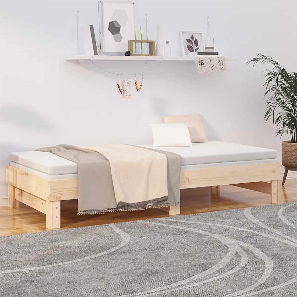 Dnevni ležaj na izvlačenje 2x (80 x 200) cm od masivne borovine