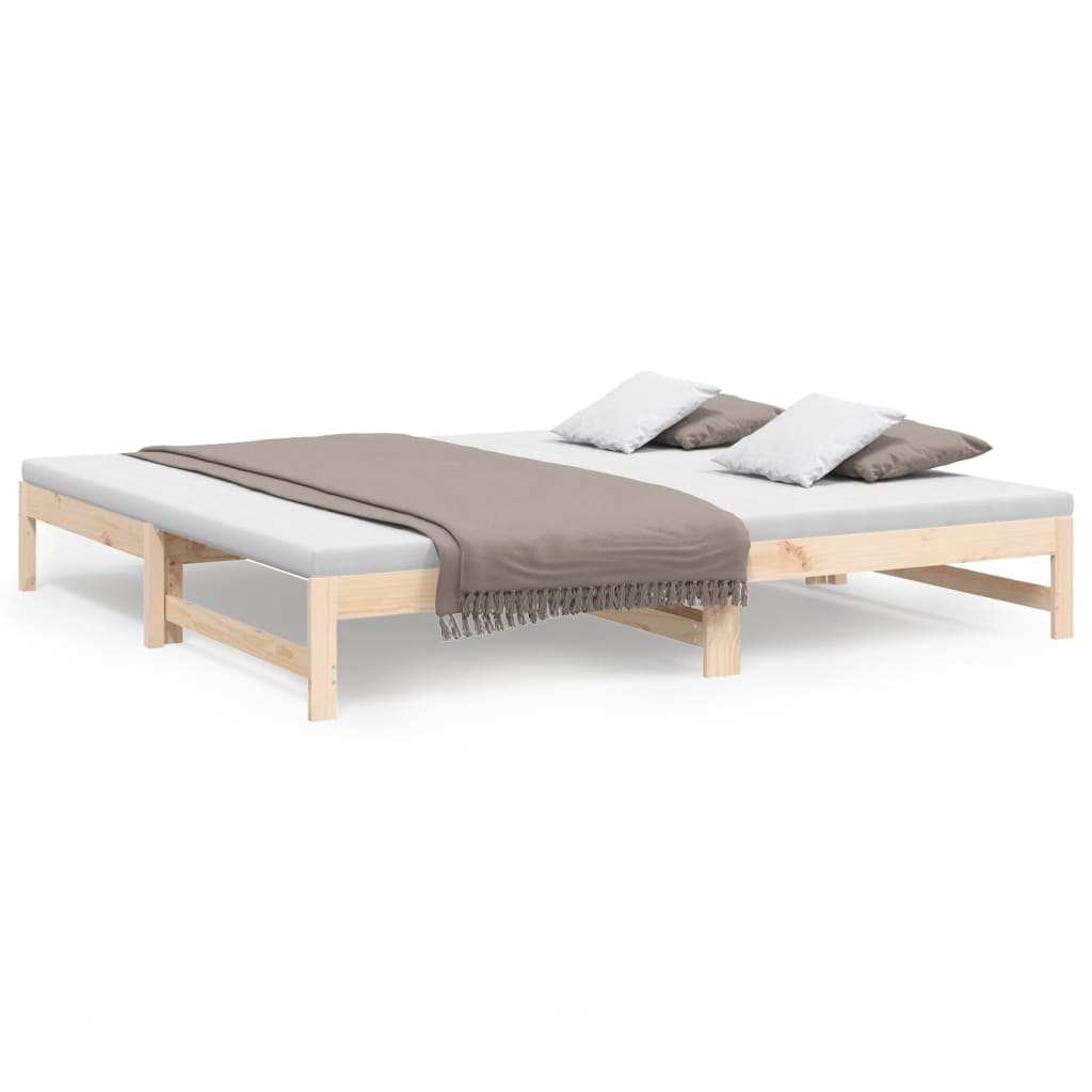 Dnevni ležaj na izvlačenje 2 x (90 x 200) cm masivna borovina