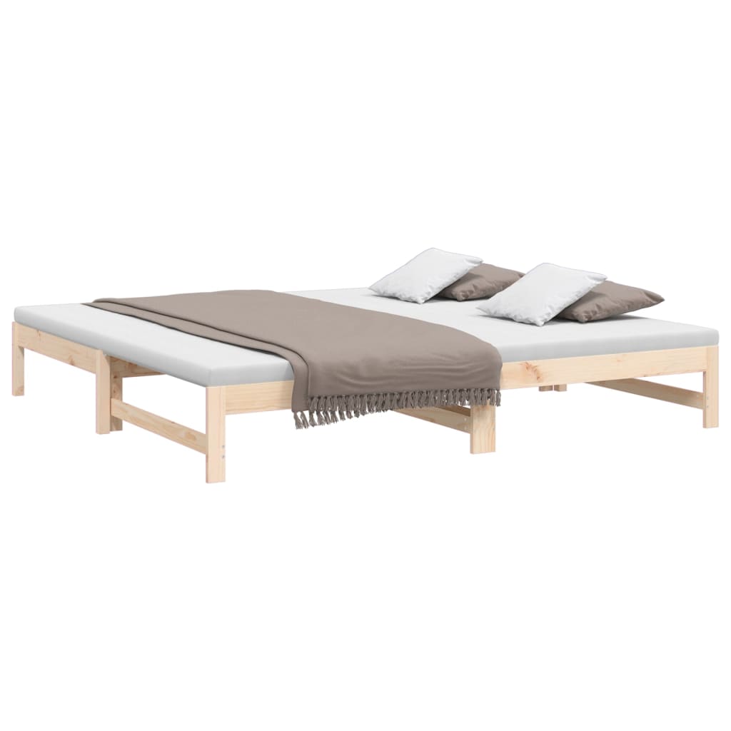 Dnevni ležaj na izvlačenje 2 x (90 x 200) cm masivna borovina