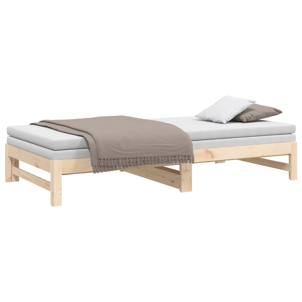 Dnevni ležaj na izvlačenje 2x (80 x 200) cm od masivne borovine