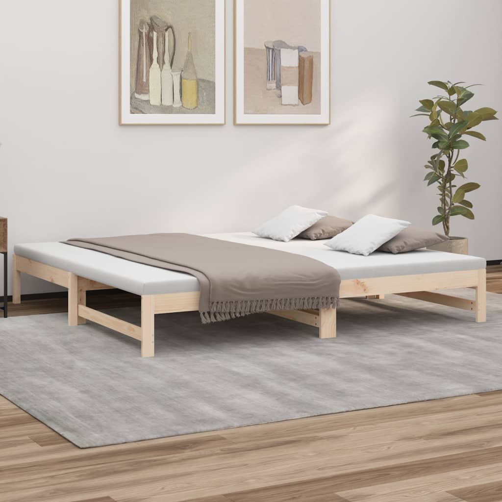 Dnevni ležaj na izvlačenje 2x (80 x 200) cm od masivne borovine