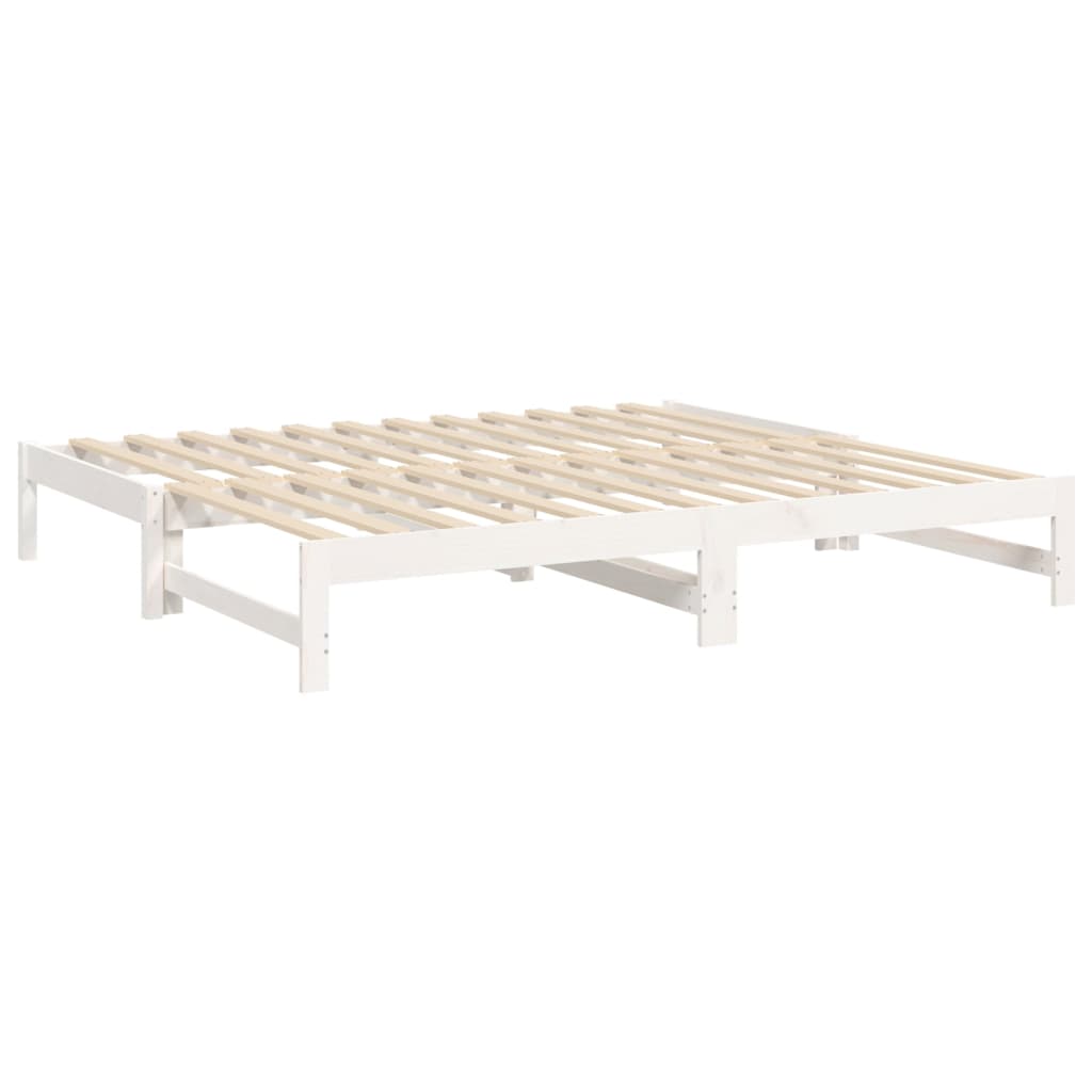 Dnevni ležaj na izvlačenje bijeli 2x(90x190)cm masivna borovina