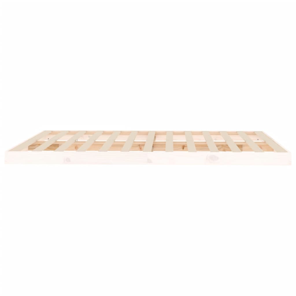 Okvir kreveta bijeli 150 x 200 cm bračni od masivne borovine