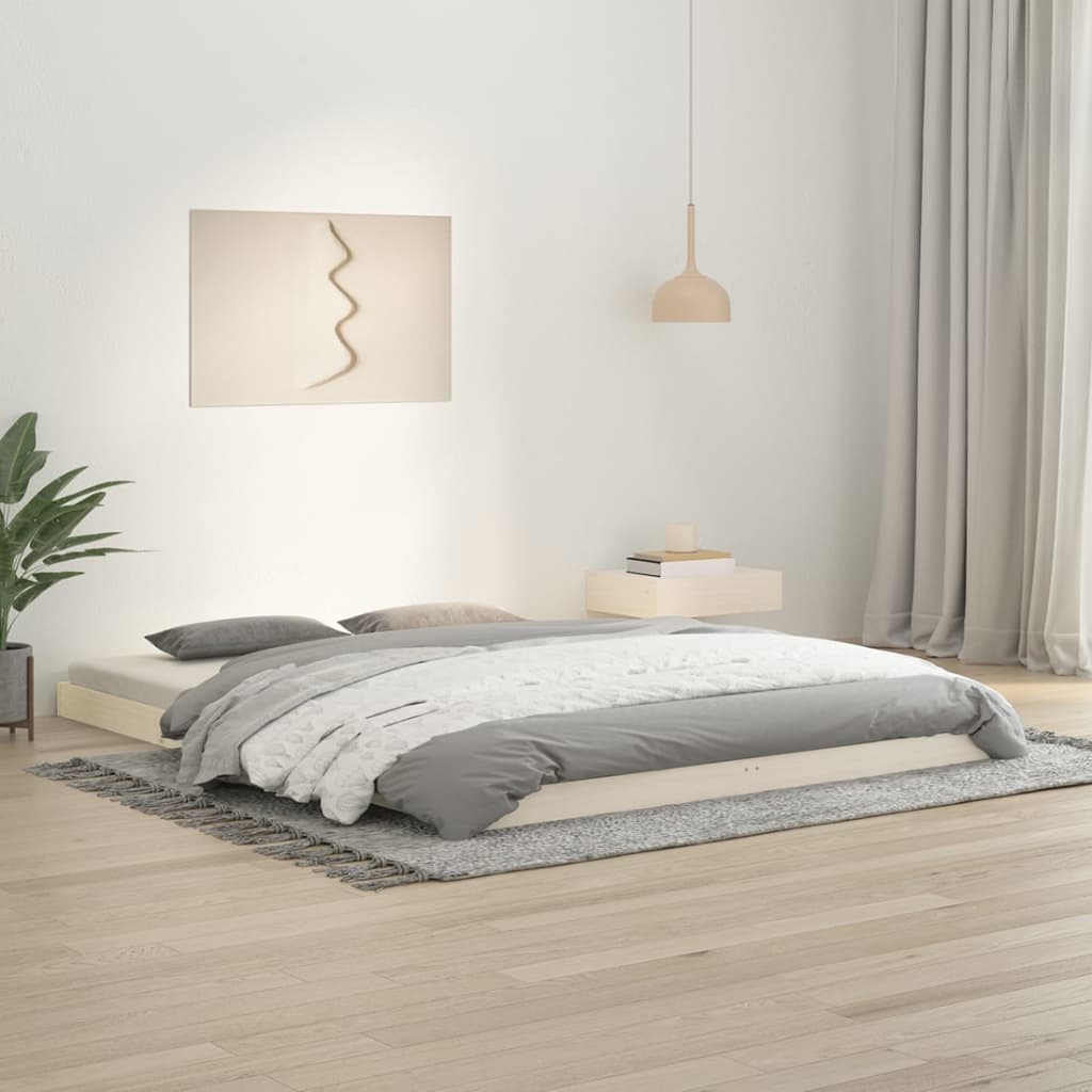 Okvir kreveta bijeli 150 x 200 cm bračni od masivne borovine